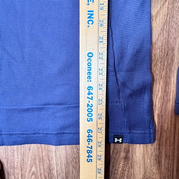 Under Armour NWT Project Rock Mens M Long Sleeve Fitted Thermal Crew Shirt Blue - Picture 10 of 10